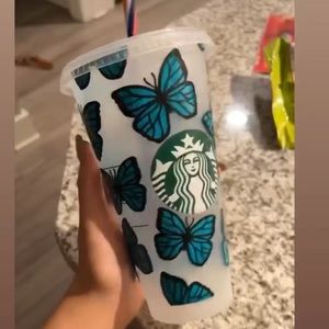Venti Starbucks cold cup “blue butterfly”
